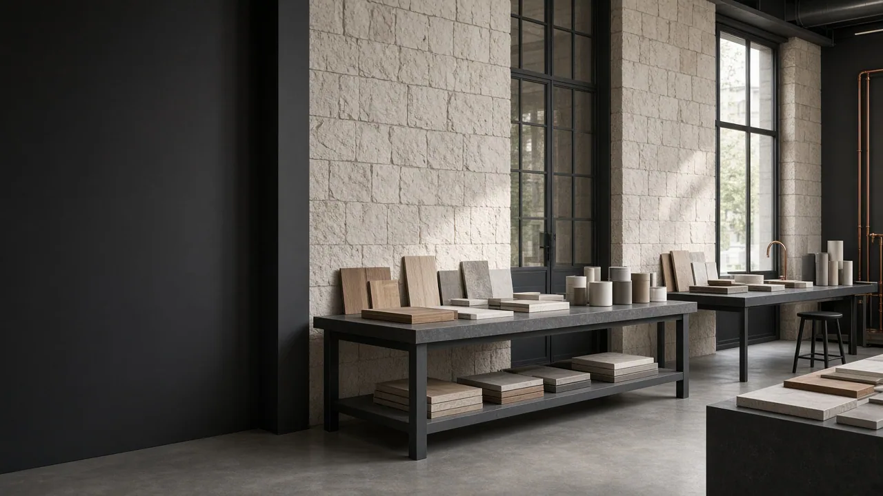 Showroom contemporain de matériaux et finitions